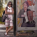 Harmonikářka a klaun | fotografie